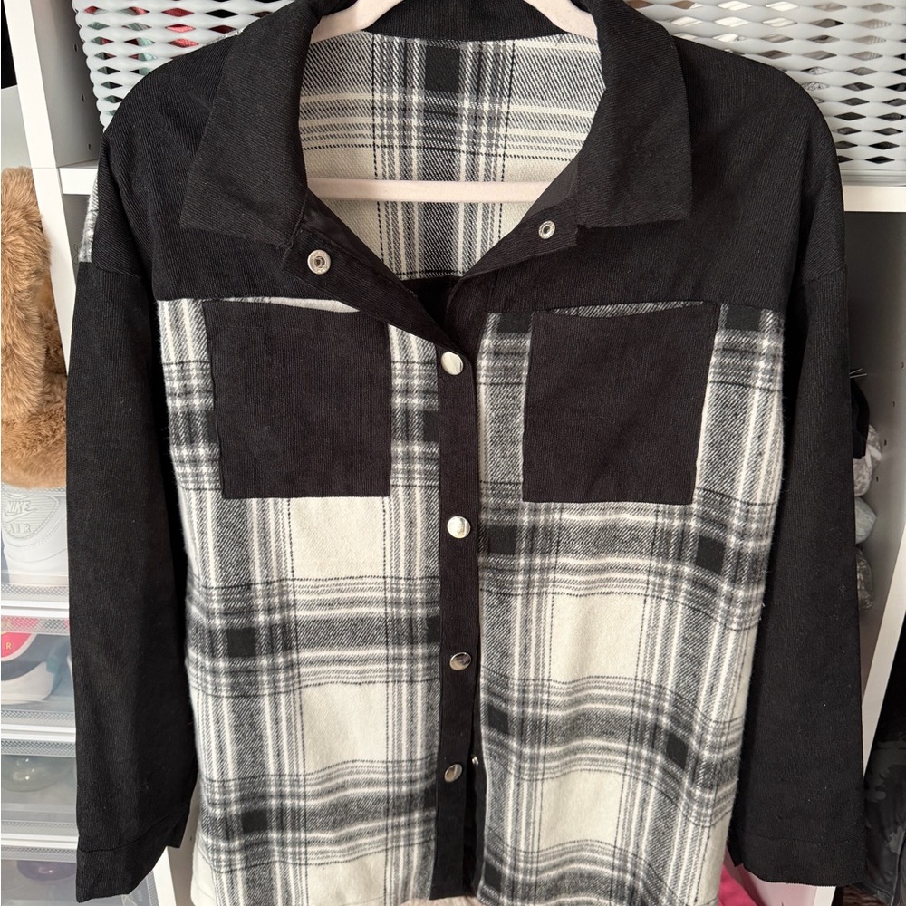 Flannel snap button up